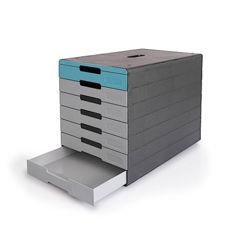 Durable Schubladenbox (Idealbox Pro) 7 Fächer, blau, 776306
