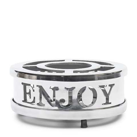 Riviera Maison Rechaud Silber, Käsefondue, Wärmepfanne, Handgefertigt - RM Enjoy Rechaud - Aluminium - (ØxH) 22x7