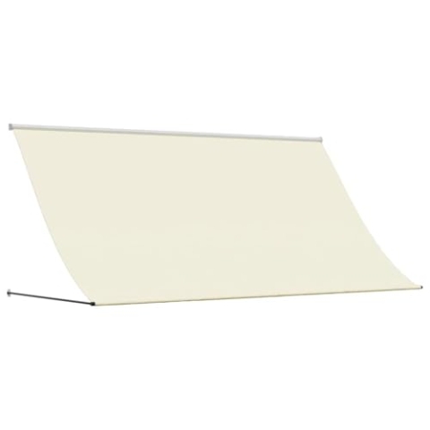 vidaXL Markise, Fallarmmarkise Einziehbar, Sonnenschutz für Terrasse Balkon Garten, Fenstermarkise Balkonmarkise, Creme 300x150cm Stoff Stahl