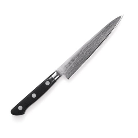 Tojiro Messer - japanische 37 Lagen Damastmesser HQ - kleines Gyuto Kochmesser - Klinge 15 cm - mit Edelstahl Zwinge - 505L