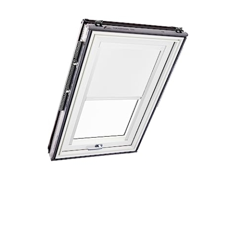 Original Roto Verdunkelungsrollo ZRV - Nahezu vollständige Verdunkelung - Führungsschiene Weiß - Dachfenster Baureihe Designo R6/R8, i8 und Classic 64/84 - Größe 054/118 | 05/11 - Stofffarbe Weiß