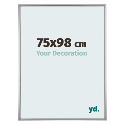 yd. Your Decoration - Bilderrahmen 75x98 cm - Silber Hochglanz - Bilderrahmen aus Kunststoff mit Acrylglas - Antireflex - Rahmen 75x98 cm - Annecy