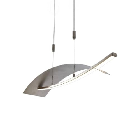 Lucande LED Pendelleuchte Silber dimmbar, Esstisch Hängelampe höhenverstellbar 22W gesamt Esszimmerlampe Esstischlampe