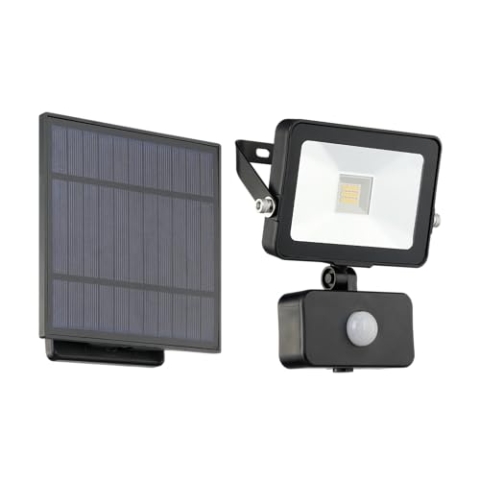 EGLO LED Solarlampe außen Villagrappa, flexible Außenlampe mit Solar Panel, Outdoor Wandlampe solar mit Bewegungsmelder, schwarze Außenleuchte, warmweiß, IP44