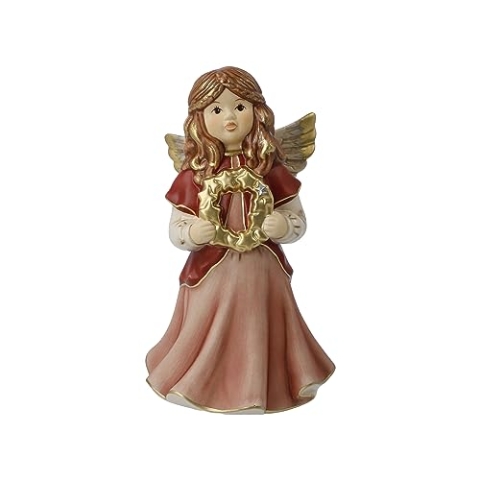 Goebel Engelfigur Weihnachtsgrüße mit Swarovski Stern, aus Porzellan hergestellt, Höhe: 15 cm, 41-634-29-1