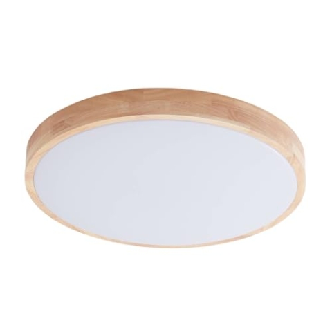Lindby LED Smart Home Deckenlampe Innes dimmbar (Modern) aus Holz (1 flammig,) - Deckenleuchte Lampe Wohnzimmerleuchte