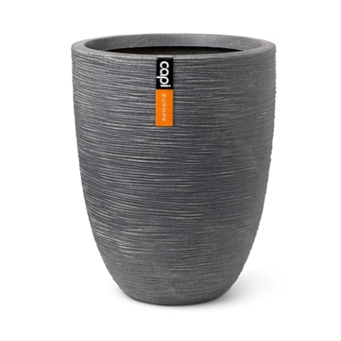 Capi Europe - Gefäß elegant niedrig Waste Rib NL - 34x46 - Terrazzo grau - Öffnung Ø27 - Blumentopf für den Innen- und Außeneinsatz - Bruchsicher - 100% recycelbar - KTGR782