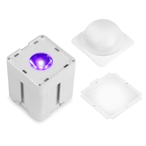 BeamZ Professional KUBE20WH Akku LED Spot Uplight Outdoor und Indoor, Wireless DMX, IP65 Licht Baustein-System mit 20 Watt RGBWA-UV-LEDs, inkl. Aufsätze, Farbfilter, Montagebügel - Disco Licht - Weiß