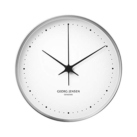 Georg Jensen Wanduhr HK Edelstahl-Weiß (30cm)