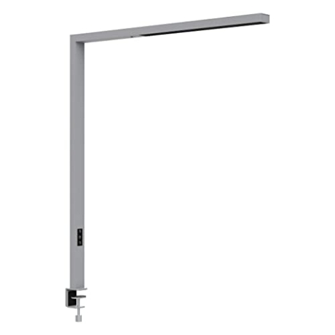 MAUL LED-Tischaufbau MAULsirius colour vario sensor, dimmbar – Hochwertige Arbeitsplatzleuchte mit Klemmfuß – Leistungsstarke Klemmleuchte mit 3000-5700K Farbtemperatur – silber