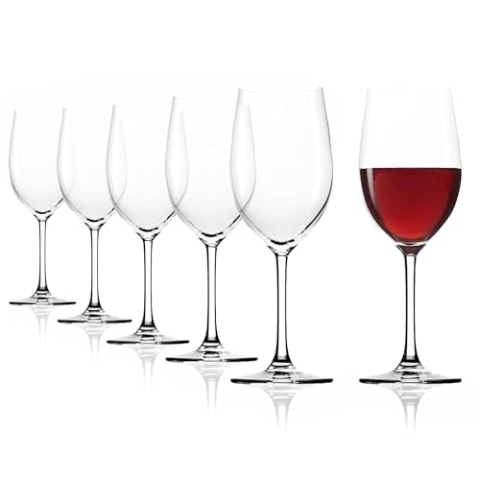 Stölzle Lausitz Rotweingläser Classic 6er-Set 450ml – Hochwertige Weingläser ideal für Rotwein – Eleganter Rotweinkelch aus Kristallglas für maximale Aromaentfaltung – Spülmaschinen- & Stoßfest