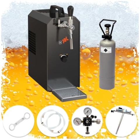 Komplett Set - Zapfanlage, Bierzapfanlage Jet 30 Bierkoffer, Durchlaufkühler 1-leitig Trockenkühler, bis zu 35 Liter/h, Zapfkopf:5 Liter Adapter