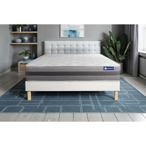 Actiflex Relax matratze 120 x 220cm + Bettgestell mit lattenrost, Härtegrad 3, Taschenfederkern und Memory-Schaum, Höhe : 24 cm