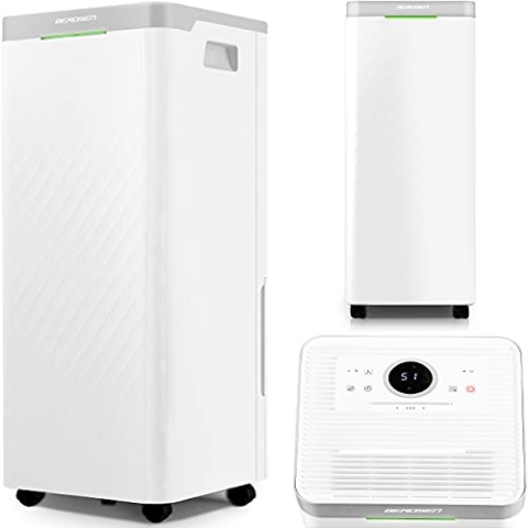 Berdsen - BD-522 Kompressor-Luftentfeuchter mit Ventilator und Wäschemodus - Feuchtabsorber - mit Filter - für große Räume bis 85m³ - für Wohnzimmer und Keller - 20l pro Tag - Elektrisch - Weiß