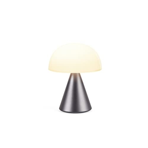 Lexon MINA L Wiederaufladbare kabellose LED-Tischleuchte, 9 Lichtfarben mit Dimmer, Touch und wiederaufladbar, bis zu 24 Stunden Akkulaufzeit - Gunmetal