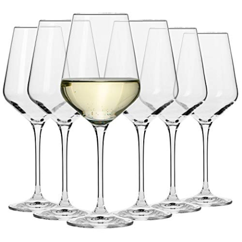 Krosno Großes Weißweinglas | 6 Stück | 390 ml | Avantgarde Kollektion | Perfekt für Zuhause, Restaurants, Partys | spülmaschinenfest