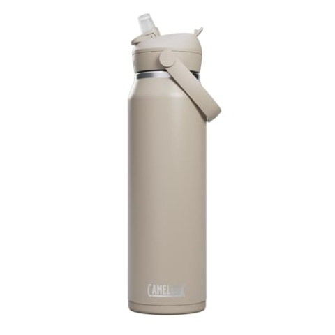CAMELBAK Thrive Flip Straw Wasserflasche aus isoliertem Edelstahl | 950 ML | leicht zu tragen, mit Strohhalm | Stein