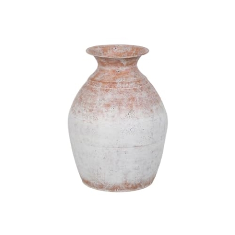 BigBuy Home Vase weiß Eisen 27,5 x 27,5 x 36,5 cm