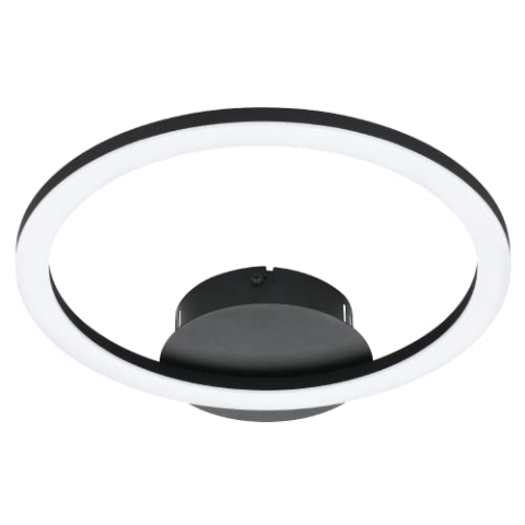 EGLO connect.z Smart-Home LED Deckenlampe Parrapos-Z, ZigBee, App und Sprachsteuerung Alexa, Lichtfarbe einstellbar (warmweiß-kaltweiß), dimmbar, Deckenleuchte schwarz weiß, 34 x 30 cm
