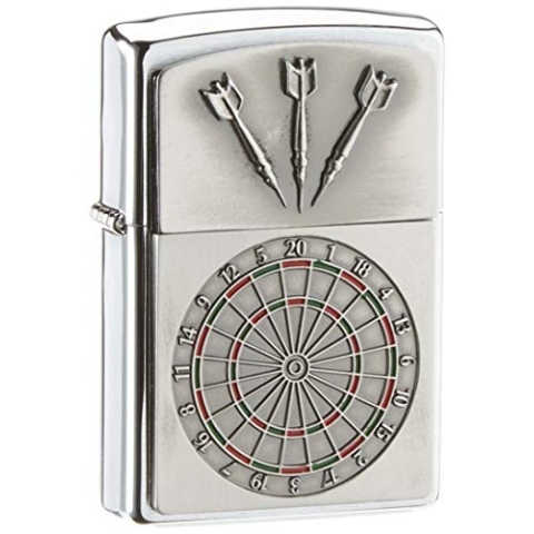 Zippo,1300091,200 AA8Dartboard EmblemFeuerzeug, Messing, Silber