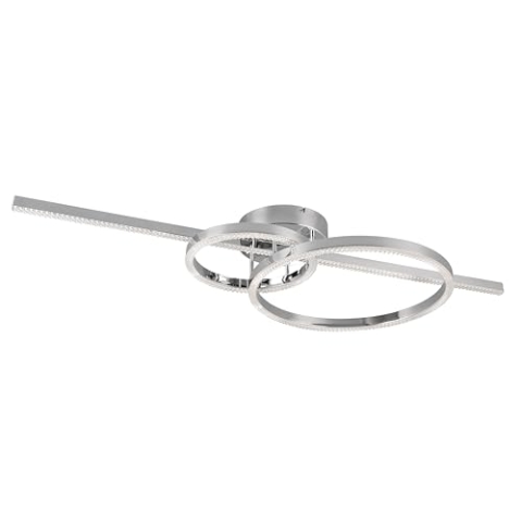 Trio Leuchten LED Deckenleuchte Montilla 6433010306, Metall Chrom, Acryl, inkl. 54 Watt LED, Fernbedienung