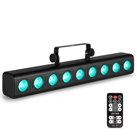 Fuzzix Orion Party Bar – RGBW LED Bar DMX Lichtanlage, Musikgesteuertes Discolicht Partylicht, Wallwasher & Lichtorgel, Partybeleuchtung, Bühnenlicht, Wallwasher LED Lichttechnik für DJ, Club, Party
