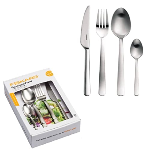 Fiskars Besteck-Set, 16-teilig, Qualitätsstahl, Silber/Matt, Functional Form, 1002958