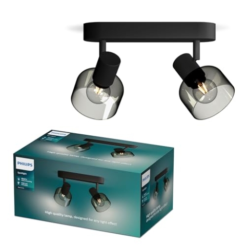 Philips Sleet LED 2er Spotleuchte, E14 Lampe nicht enthalten, Schwarz, IP20