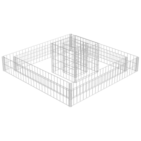 vidaXL Gabione 2 Stufen Pflanzkübel Steinkorb Drahtkorb Mauer Wand Blumenkübel