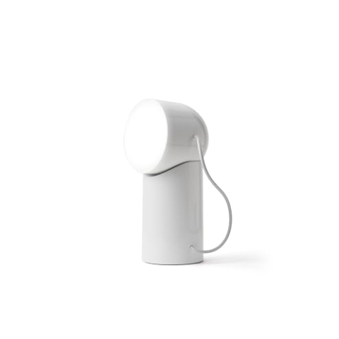 Lexon ORBE wiederaufladbare LED-Tischlampe, kabellos mit abnehmbarem magnetischem und drehbarem Kopf, geeignet für Nachttisch, Büro oder Terrasse - Glänzendes Weiß