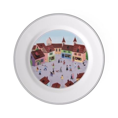 Villeroy und Boch Design Naif Speiseteller Dorf, Premium Porzellan