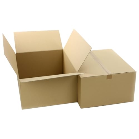 WePack 20 Stück Faltkarton 600x500x300 mm Versandkarton E-commerce Karton 1-Wellig 400G Braun Kartonage Verpackung Postkarton Versandschachtel Paket Päckchen
