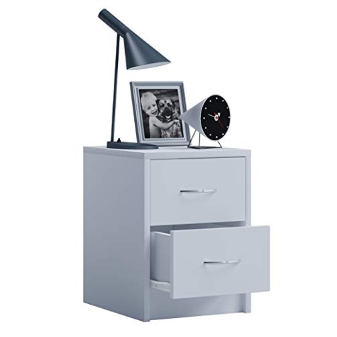 VCM Nachtschrank | Beistelltisch | Nachttisch | Maße ca. 40 x B. 35 x T. 35 cm - Boxal Mini Weiß