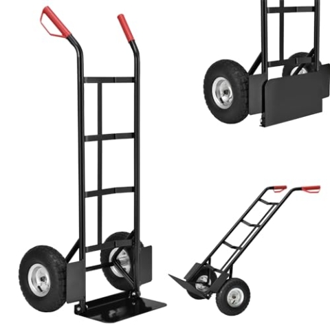Juskys Sackkarre Basic klappbar - Transportkarre mit großen Luftreifen & massivem Stahlrahmen - Handkarre für Umzug & Getränkekisten