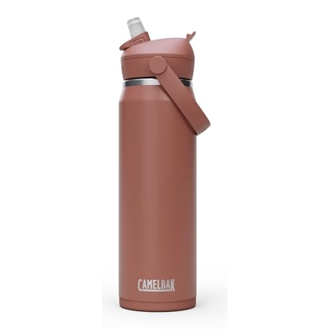 CamelBak Thrive Flip Straw Isolierte Edelstahl-Wasserflasche Sierra Red, 750 ml