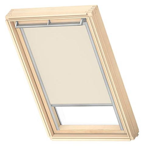 VELUX Original Dachfenster Sichtschutzrollo für M08, Hellbeige, mit Grauer Führungsschiene