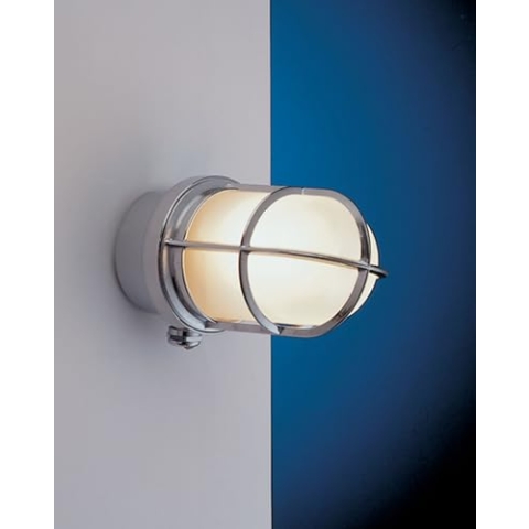 Chrom Außenwandleuchte IP44 Maritim Echt-Messing Glas stilvoll CARDO Außenlampe Haustür Terrasse
