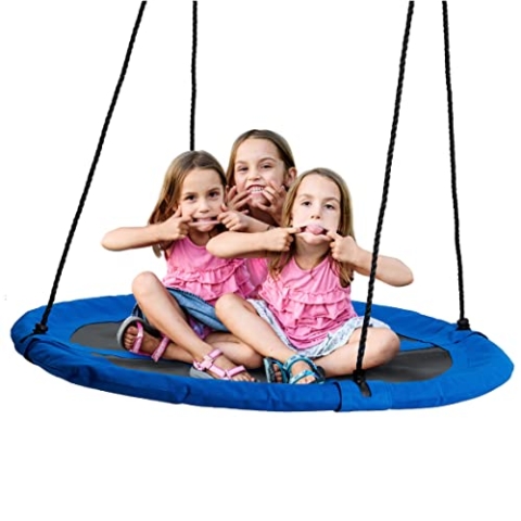 HAAGO Große Nestschaukel Kinderschaukel für Jungen & Mädchen (110cm) - Stabil & Einfach Aufzubauen - Indoor Outdoor Garten Spielplatz - Max Gewicht 180kg