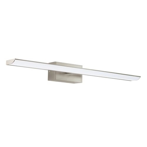 EGLO LED Spiegelleuchte Tabiano, Lampe Spiegel Badezimmer, Stahl in nickel-matt, Kunststoff in weiss neutralweiß