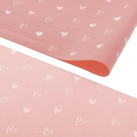 Rotim.nl Seidenpapier Rosa mit Herzen 200 Blatt - 50x70cm - Geschenkpapier, Verpackungsmaterial, Dekoration, Basteln
