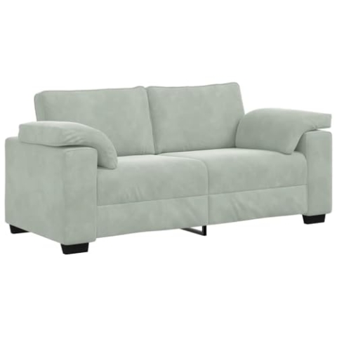 vidaXL Zweisitzer-Sofa Hellgrau 140 cm Samt, 2-Sitzer-Sofa, Couch, Wohnzimmer-Sitzmöbel, Sofa, gepolstertes Sofa, Wohnzimmersofa, 2-Sitzer-Couch
