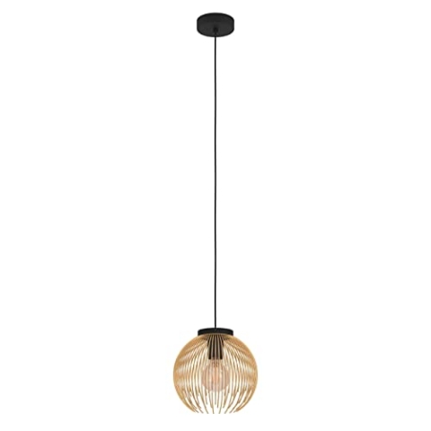 EGLO Hängelampe Venezuela, Pendelleuchte Esstisch 1-flammig, Esszimmerlampe aus Metall in schwarz und gold, Hängeleuchte mit E27 Fassung