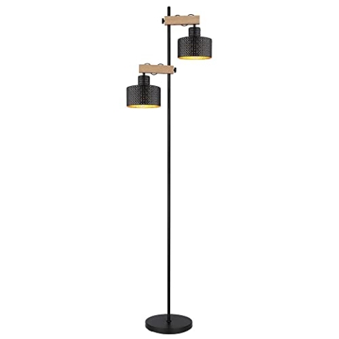 GLOBO LIGHTING Stehleuchte RIELLY, Metall schwarz gold, Höhe 168cm