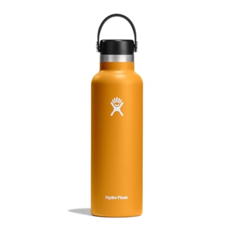 Hydro Flask - Wasserflasche 621 ml (21 oz) - Vakuumisolierte Edelstahl-Wasserflasche mit Trinkhalm-Verschluss - Standardöffnung - Fossil