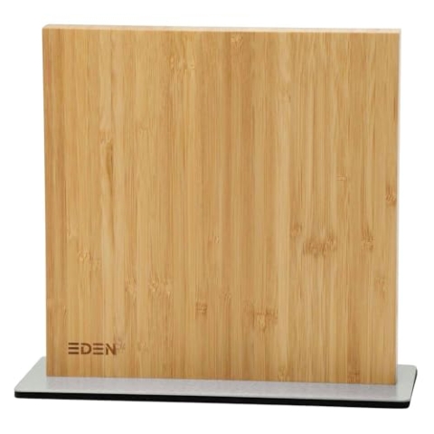 Eden Magnetic Knife Block EQB103 magnetischer Messerblock, Bambusholz mit Metallbasis, 23 x 25 cm