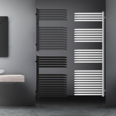 LuxeBath Badheizkörper 500 x 800 mm, Anthrazit, Design Heizkörper für Badezimmer, Designheizkörper Handtuchtrockner Handtuchwärmer Handtuchheizkörper Handtuchhalter Handtuchheizung mit Montage-Set