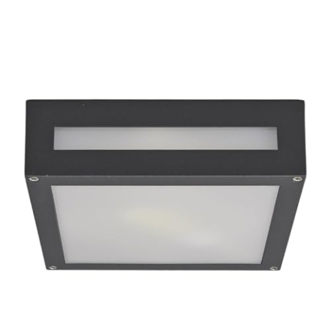 Lucande Deckenlampe Nerea (spritzwassergeschützt (Modern) in Schwarz aus Aluminium (1 flammig, E27) - Aufbau-Deckenleuchte Deckenleuchte Lampe