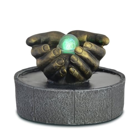 Zen Light Zen Zimmerbrunnen Authentisch und symbolisch Buntes LED-Licht, Entspannendes Dekorationsobjekt, Geschenkidee, Tischbrunnen Meditation, Dia30, H19cm - Lhassa