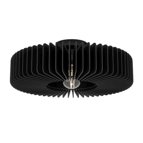 EGLO Deckenlampe Palombaia, runde Deckenleuchte, Wohnzimmerlampe aus Holz in Schwarz, Aufbaulampe für Wohnzimmer und Schlafzimmer, Lampe mit E27 Fassung, Ø 50 cm