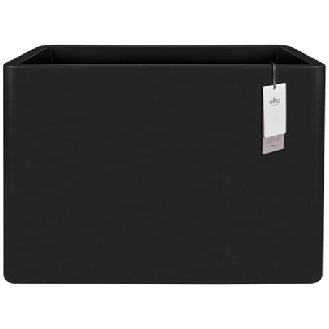 elho June Brick Divider 80 - Übertopf für Innen & Außen - Raumtrenner - 100% Recyceltem Plastik - L 29.5 x B 79.0 x H 59.0 cm - Schwarz/Schwarz
